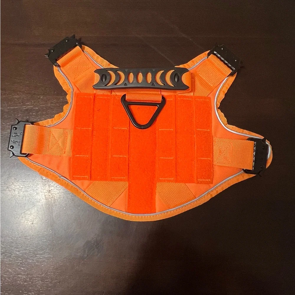 Tactical Dog Harness No Pull K9 Vest Small Orange Reflective Handle Heavy Duty